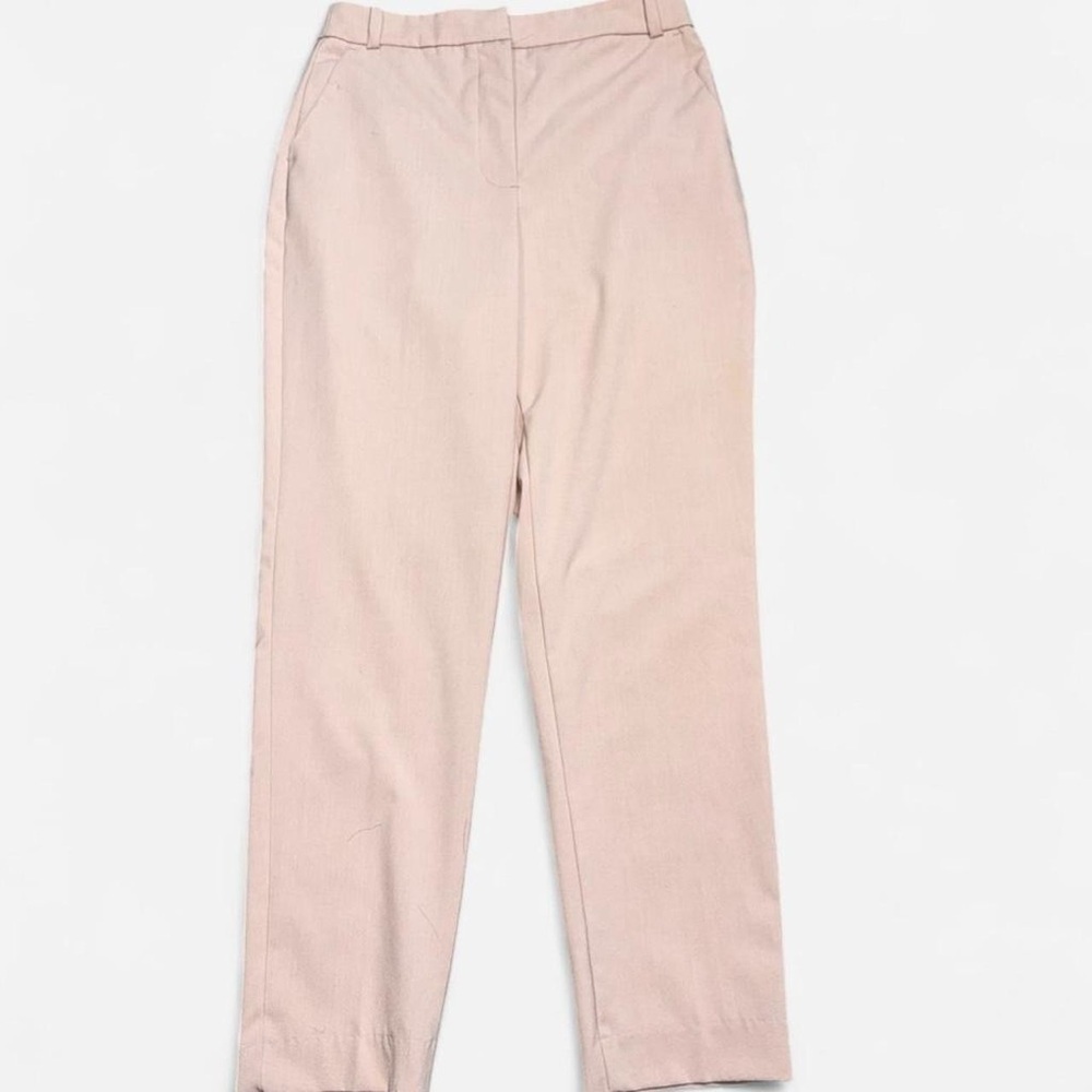 ZARA Basic Blush Pink Tailored Ankle Pants High Rise Slim Workwear Chic